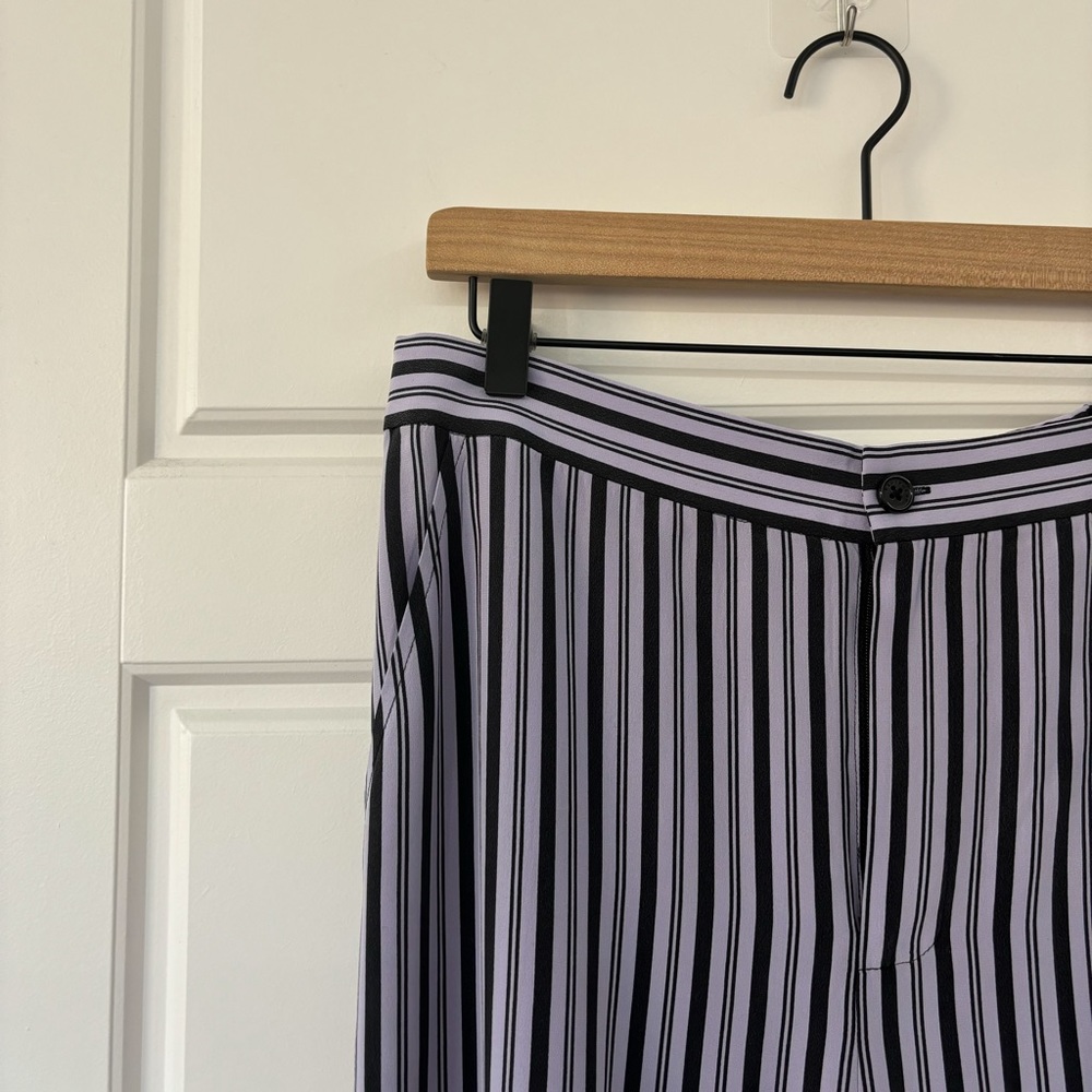 NEW Equipment Aeslin Striped Silk Trousers Lavender - Picture 9 of 9